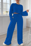 Round Neck Knitted Long Sleeved Two-Piece Set