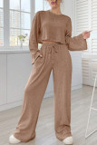 Round Neck Knitted Long Sleeved Two-Piece Set
