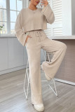 Round Neck Knitted Long Sleeved Two-Piece Set
