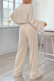 Round Neck Knitted Long Sleeved Two-Piece Set