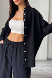 Long Sleeved Shirt And Haren Pants Two-Piece Set