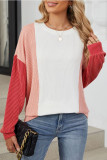 Round Neck Loose Fitting Pullover Long Sleeved T-Shirt
