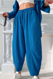 Long Sleeved Shirt And Haren Pants Two-Piece Set