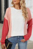 Round Neck Loose Fitting Pullover Long Sleeved T-Shirt