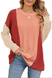Round Neck Loose Fitting Pullover Long Sleeved T-Shirt
