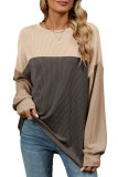 Round Neck Contrasting Long Sleeved T-Shirt