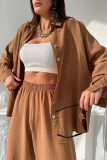 Long Sleeved Shirt And Haren Pants Two-Piece Set
