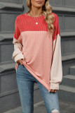 Round Neck Contrasting Long Sleeved T-Shirt