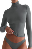 Slim Fit Long Sleeved High Neck Base Shirt