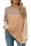 Round Neck Contrasting Long Sleeved T-Shirt