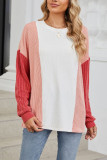 Round Neck Loose Fitting Pullover Long Sleeved T-Shirt