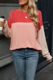 Round Neck Contrasting Long Sleeved T-Shirt