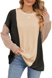 Round Neck Loose Fitting Pullover Long Sleeved T-Shirt