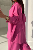 Long Sleeved Shirt And Haren Pants Two-Piece Set