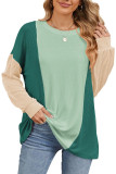 Round Neck Loose Fitting Pullover Long Sleeved T-Shirt