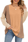 Round Neck Loose Fitting Pullover Long Sleeved T-Shirt