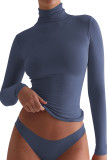 Slim Fit Long Sleeved High Neck Base Shirt
