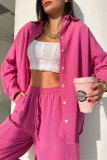 Long Sleeved Shirt And Haren Pants Two-Piece Set