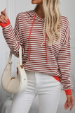 Striped Contrasting Long Sleeved Hoodie