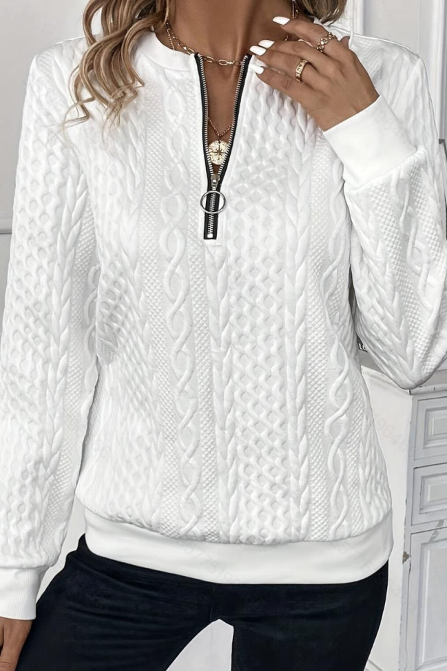 Casual Zipper V-Neck Long Sleeve Hoodie