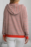 Striped Contrasting Long Sleeved Hoodie