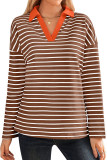 Striped V-Neck Loose Fit Sportswear