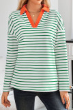 Striped V-Neck Loose Fit Sportswear