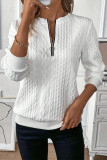 Casual Zipper V-Neck Long Sleeve Hoodie