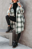 Flannel Woolen Grid Lapel Coat