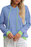 Striped Contrasting Long Sleeved Hoodie