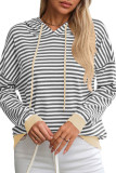 Striped Contrasting Long Sleeved Hoodie
