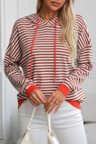 Striped Contrasting Long Sleeved Hoodie