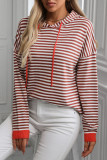 Striped Contrasting Long Sleeved Hoodie