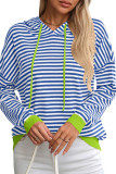 Striped Contrasting Long Sleeved Hoodie