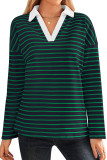 Striped V-Neck Loose Fit Sportswear