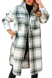 Flannel Woolen Grid Lapel Coat