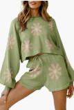 Waffle Knitted Pajama Two Piece Set