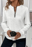 Casual Zipper V-Neck Long Sleeve Hoodie