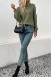 Long Sleeved Solid Color Knitted Sweater