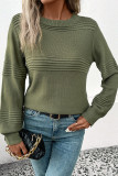 Long Sleeved Solid Color Knitted Sweater