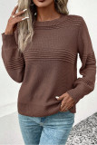 Long Sleeved Solid Color Knitted Sweater
