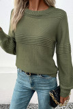 Long Sleeved Solid Color Knitted Sweater