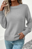 Long Sleeved Solid Color Knitted Sweater