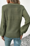 Long Sleeved Solid Color Knitted Sweater