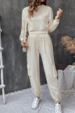 Solid Color Texture Casual Two-Piece Set