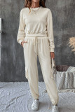 Solid Color Texture Casual Two-Piece Set