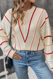 Colorful Striped Round Neck Knitted Sweater