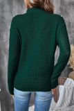 Retro Long Sleeve Dark Green Turtleneck Sweater