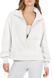 Half Zip Pullover Long Sleeved Sweatshirt