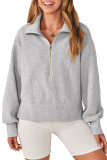 Half Zip Pullover Long Sleeved Sweatshirt